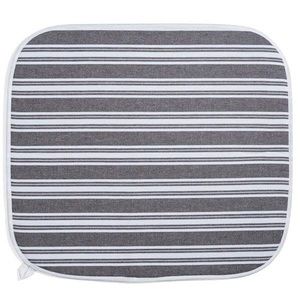 New Dish Drying Mat - Grey & White Striped